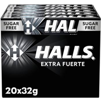 Caramelo Halls Extra Fuerte 32 gr. - PRODUCTO NACIONAL EN CASTELLANO SIN PEGATINAS - Caja 20 unidades
