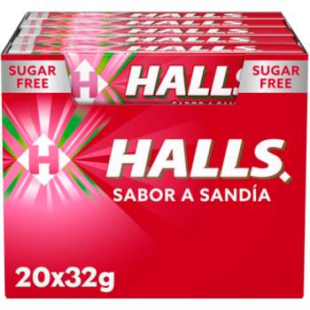 Caramelo Halls Watermelon 32 gr. - PRODUCTO NACIONAL EN CASTELLANO SIN PEGATINAS - Caja 20 unidades