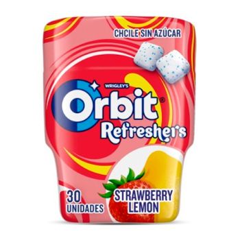 Chicle Orbit Refreshers Strawberry Lemon BOTE - Caja 6 unidades