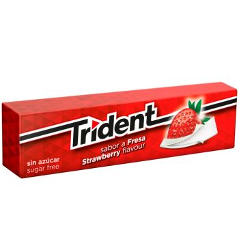 Chicle Trident en Lámina Strawberry 13,5 gr. - Estuche 24 unidades