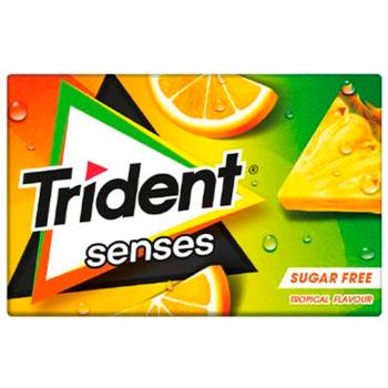 Chicle Trident Senses Tropical Mix 23 gr. - Caja 12 unidades