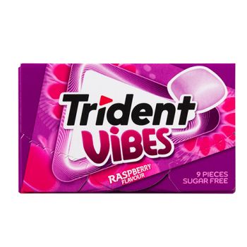 Chicles Trident Vibes Frambuesa 21 g - Caja 16 Unidades