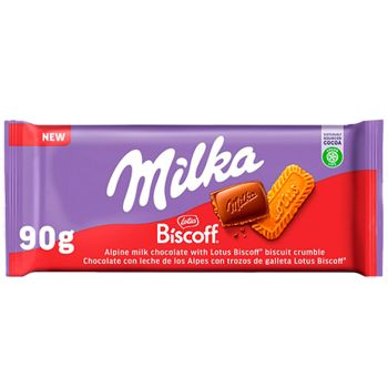 Chocolate Milka Biscoff 90g - Caja 24 Unidades
