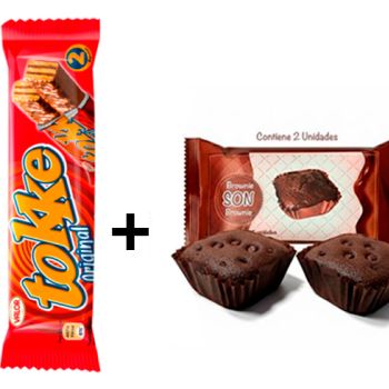 Chocolatina Tokke Original 47 gr. ( 0.41 € ) + Brownie SON 50 gr. ( 0.368 € )