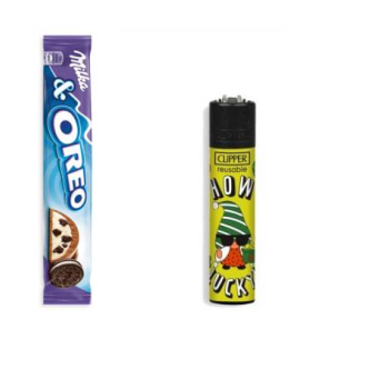 .Clipper novedades serigrafiado ( 0.38 € ) + Oreo countline 37 gr ( 0.53 € )