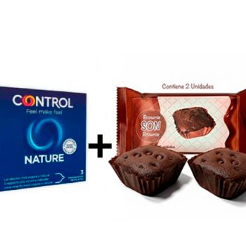 Control nature de 3 unidades ( 1.16 € ) + Brownie SON 50 gr. ( 0.368 € )