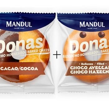 Dona Pack - Dona Recubierta Cacao + Dona Rellena de Cacao y Avellana