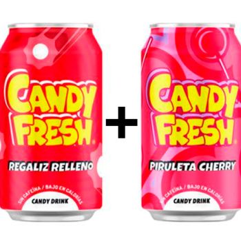 Eneryeti Candy Fresh Piruleta Cherry 33 cl + Eneryeti Candy Fresh Regaliz Relleno 33 cl