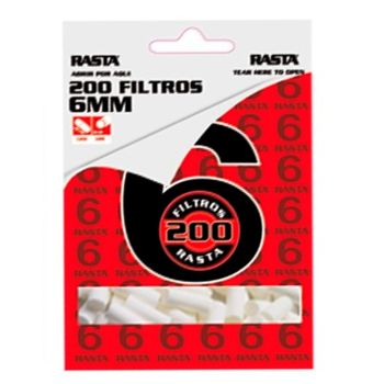 Filtro Rasta Algodón 6 mm (bolsa 200 filtros) - Caja 30 bolsas
