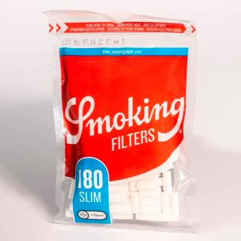 Filtros Algodón Smoking Azul 6mm (bolsa 180 filtros) - Caja 30 unidades