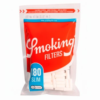Filtros Algodón Smoking Azul 6mm (bolsa 180 filtros) - Caja 30 unidades