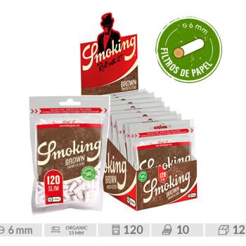 Filtros Algodón Smoking Brown Slim 6mm (Bolsa de 120 filtros) vending al por mayor  2