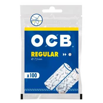 Filtros OCB Regular Algodón 7,5 mm (bolsa 100 filtros) - Caja 30 bolsas