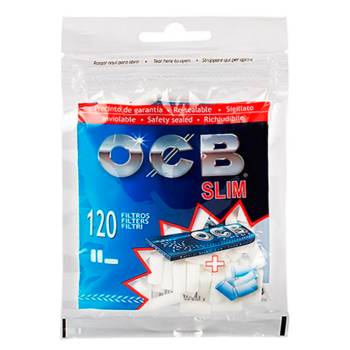 Filtros OCB Slim Algodón 6 mm (bolsa 120 filtros) + Librito X-Pert - Caja 34 Bolsas