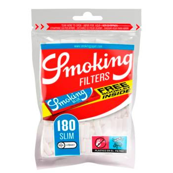 Filtros Smoking Azul 6 mm (bolsa 180 filtros+Librito de regalo ) - Caja 30 bolsas