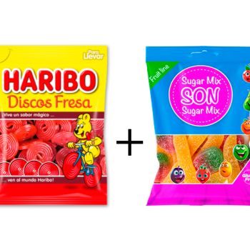 G H. Discos Fresa 80 gr. - Caja 18 unidades + GS. Sugar Mix 80 gr. - Caja 16 Unidades