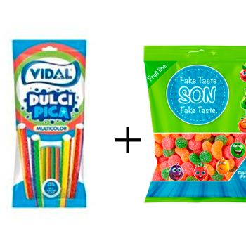 G V. Dulcipica Multicolor 90 gr. - Caja 14 unidades + GS. Fake Taste 80 gr. - Caja 16 Unidades