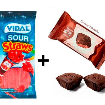 G V. Lanzas Pica Fresa 90 gr. ( 0.43 € ) + Brownie SON 50 gr. ( 0.368 € )