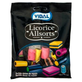 G V. Licorice Allsorts en bolsa de 90 gr. - Caja de 14 unidades