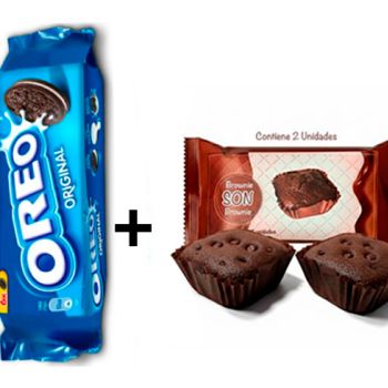 Galletas Oreo 66 gr. ( 0.382 € ) + Brownie SON 50 gr.  ( 0.368 € )