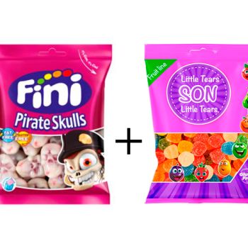 GF. Calaveras Rellenas 90 gr. - Caja 12 unidades + GS. Little Tears 80 gr. - Caja 16 Unidades