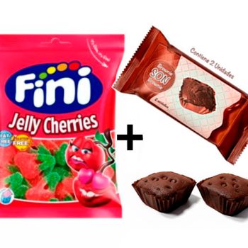 GF. Cerezas Pica 90 gr. ( 0.43 € ) + Brownie SON 50 gr. ( 0.368 € )