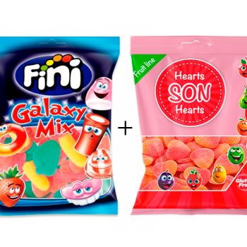 .GF. Galaxy Mix Azúcar 90 gr. ( 0.44 € ) + GS. Hearts 80 gr.  ( 0.398€ )