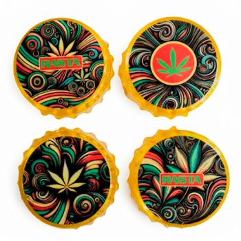 Grinder Psicodélico  4.8cm Rasta - 3 Partes
