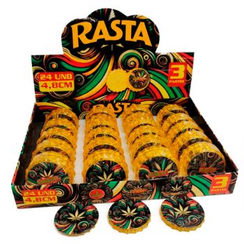 Grinder Psicodélico  4.8cm Rasta - 3 Partes 2