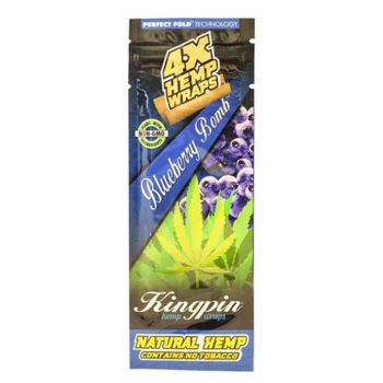 Hemp Wrap Kingpin Blueberry Bomb (pack 4 unidades) - Caja 25 unidades