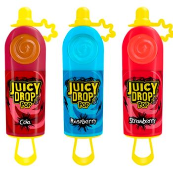 Juicy Drop Pop  - Cola - Fresa - Frambuesa 26 g. - Caja de 12 unidades