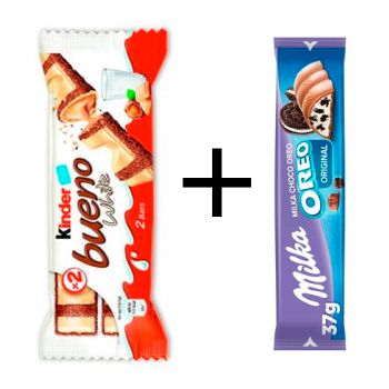 .Kinder WHITE  39 gr. ( 0.599 € )  + Milka Oreo Countline de 37 gr ( 0.499 € )