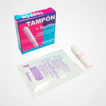 Kit Higiénico de Tampón + Toallita Íntima - Caja 36 Unidades para Vending al por Mayor
