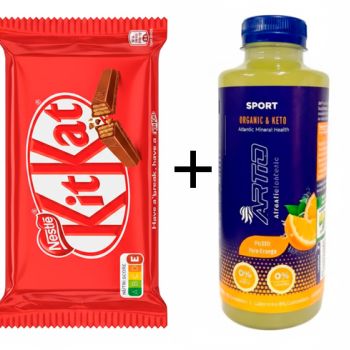 .Kit-Kat 41,5 gr. ( 0.488 ) + Artio GO! Naranja 500 ml ( 0.840 )