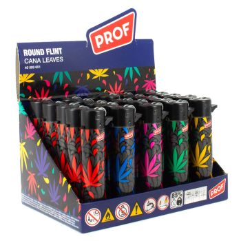 Mechero redondo piedra Cana Leaves - Caja de 25 unidades