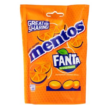 Mentos Fanta de Naranja - BOLSA DE 160 gr. - Caja de 7 unidades