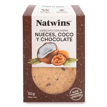 Natwins Barritas 50 gr. Nueces, Coco y Chocolate - Caja de 21 unidades