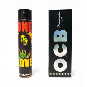 .OCB 1.1/4 + Mechero HOJA DE MARÍA - PACK 50.   - YA ENVASADO Y LISTO PARA COLOCAR EN LA MAQUINA.