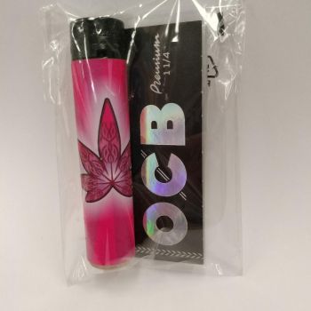 .OCB 1.1/4 + Mechero HOJA DE MARÍA   - YA ENVASADO Y LISTO PARA COLOCAR EN LA MAQUINA.