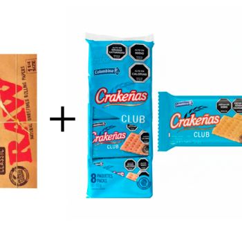 Lote: Raw 1.1/4 - Caja 24 unidades + Galletas Crakeñas 24 g – Pack 8 paquetes