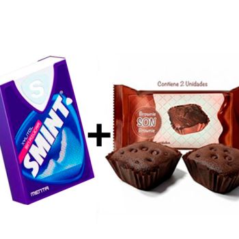 Smint menta ( 0.52 € ) + Brownie SON 50 gr. ( 0.368 € )