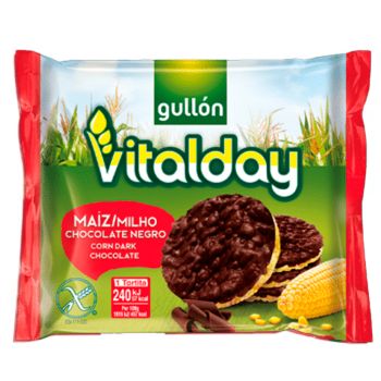 Tortitas de Maíz con Chocolate Negro 25 gr. - Caja 8 unidades -