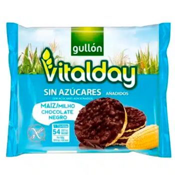 Vitalday Tortitas de Maiz con Chocolate Negro 25 gr. - Caja de 40 unidades